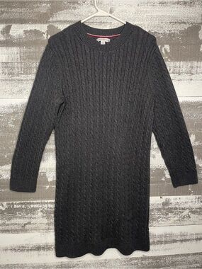 Tommy Hilfiger Gray Cable Knit Sweater Dress
